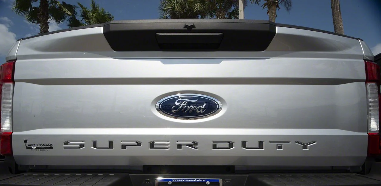 Tailgate Insert Letters; Reflective Gloss Black (17-19 F-350 Super Duty)