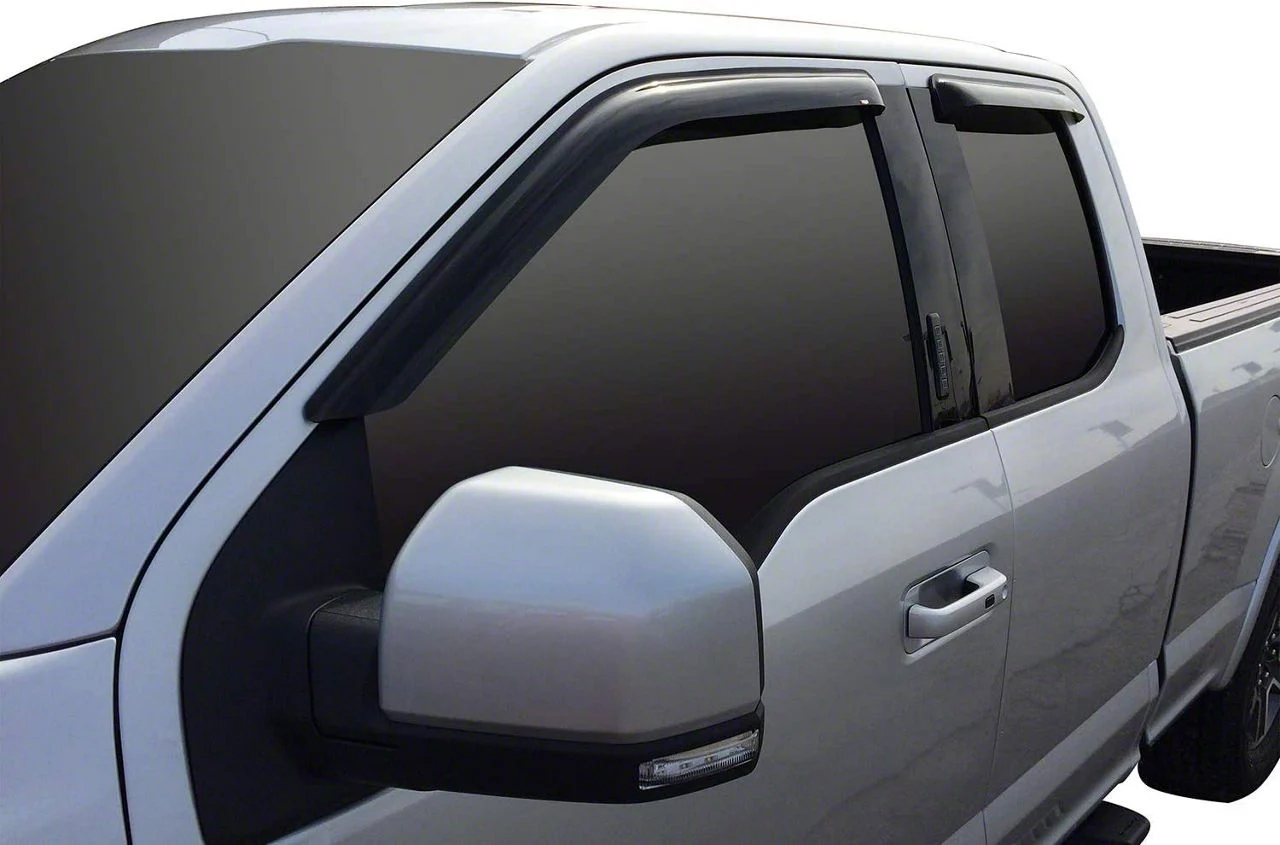 Westin Tape-On Window Deflectors; Front and Rear; Smoke (17-26 F-350 Super Duty SuperCab)