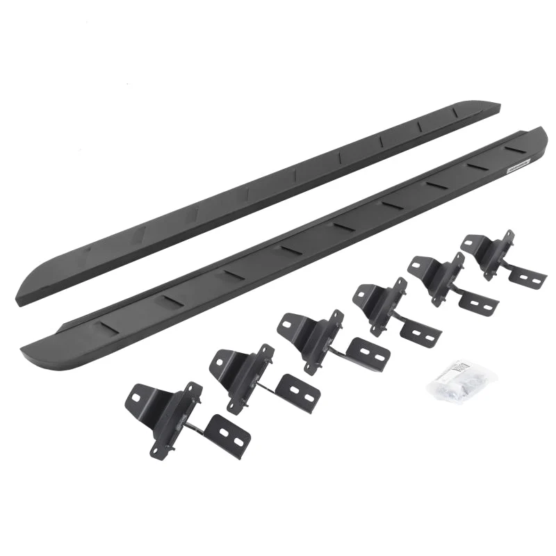 Go Rhino 18-22 Jeep Wrangler JLU 4DR RB10 Slim Running Boards Kit (Incl. Brackets) - Tex. Blk