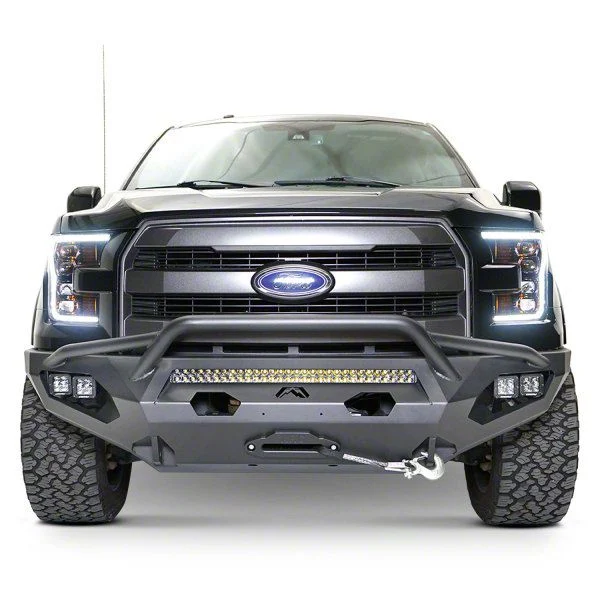 Fab Fours Matrix Winch Front Bumper with No Guard; Bare Steel (15-17 F-150, Excluding Raptor)