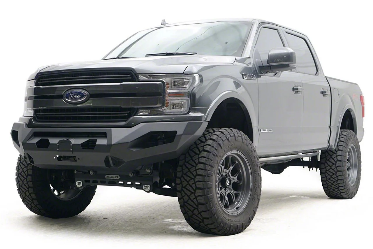 Fab Fours Matrix Winch Front Bumper with No Guard; Matte Black (18-20 F-150, Excluding Raptor)