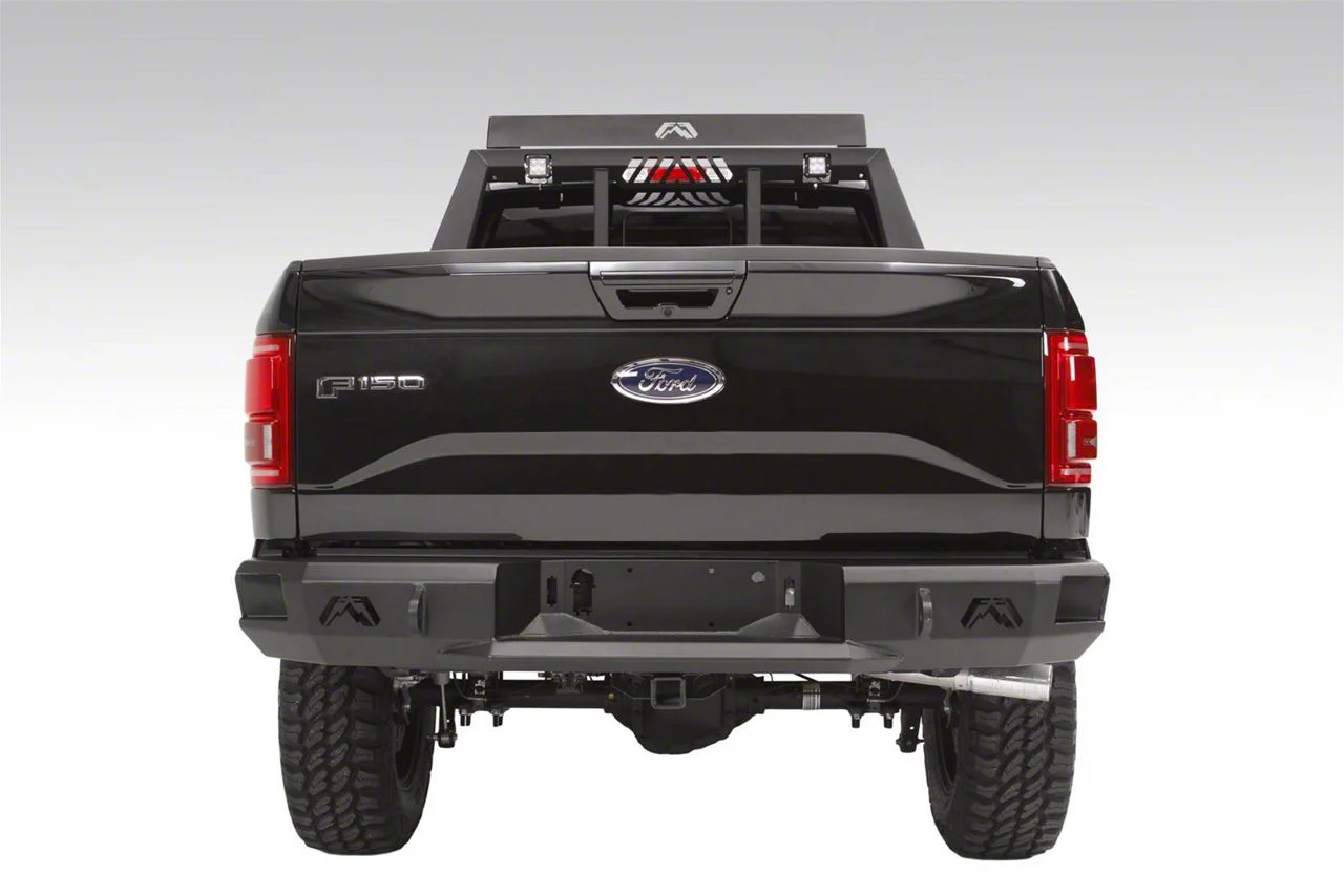 Fab Fours Premium Rear Bumper; Not Pre-Drilled for Backup Sensors; Bare Steel (15-20 F-150, Excluding Raptor)
