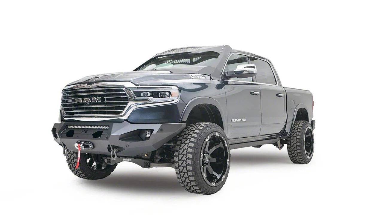 Fab Fours Matrix Winch Front Bumper with No Guard; Bare Steel (19-24 RAM 1500, Excluding Rebel & TRX)