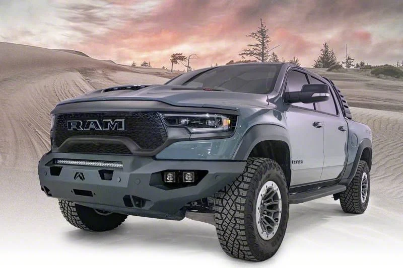 Fab Fours Matrix Winch Front Bumper with No Guard; Bare Steel (21-24 RAM 1500 TRX)