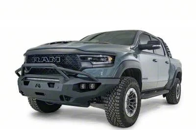 Fab Fours Matrix Winch Front Bumper with Pre-Runner Guard; Matte Black (21-24 RAM 1500 TRX)