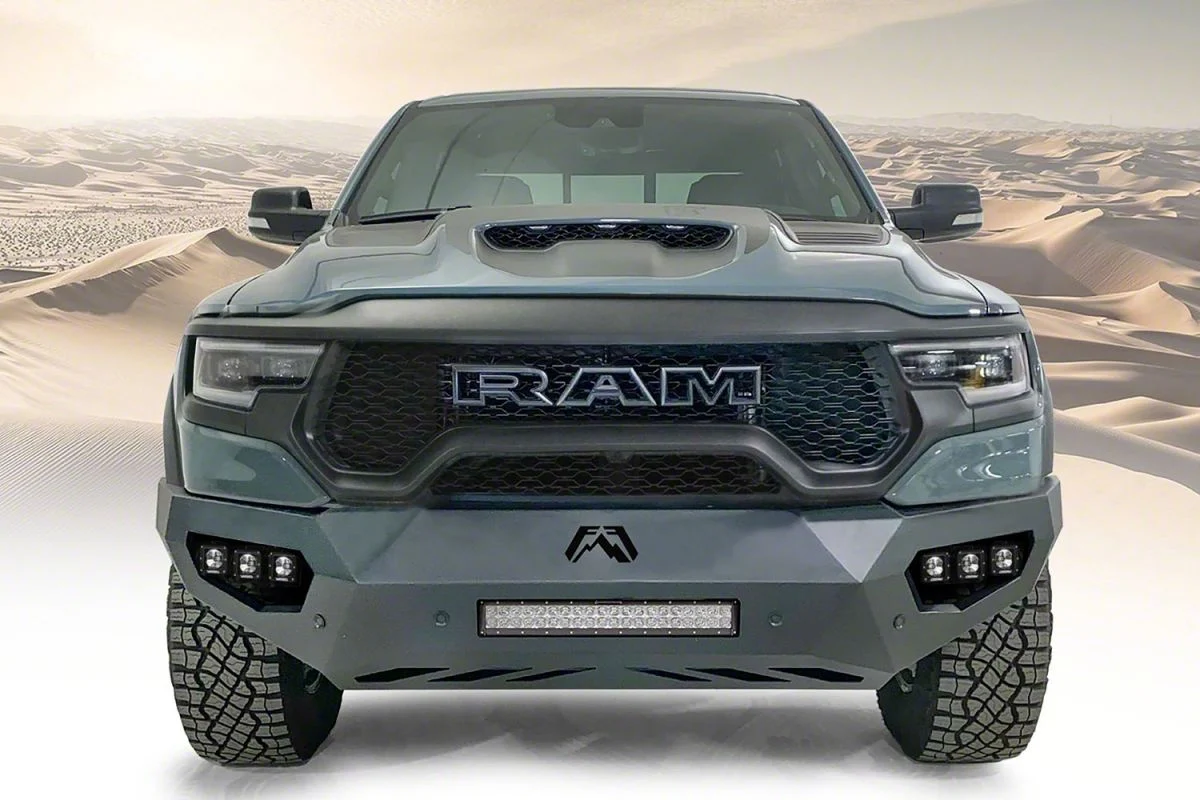 Fab Fours Vengeance Front Bumper with No Guard; Bare Steel (21-24 RAM 1500 TRX)