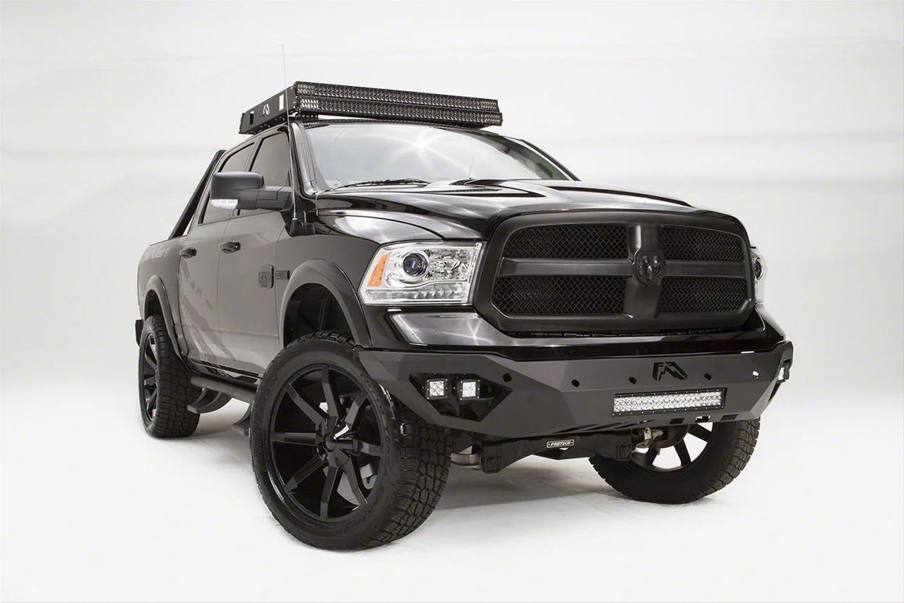 Fab Fours Vengeance Front Bumper with No Guard; Matte Black (13-18 RAM 1500, Excluding Express, Rebel & Sport)