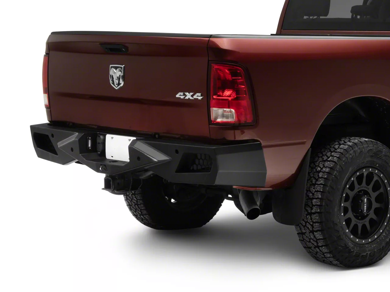 Fab Fours Vengeance Rear Bumper; Matte Black (09-18 RAM 1500 w/ Factory Dual Exhaust)