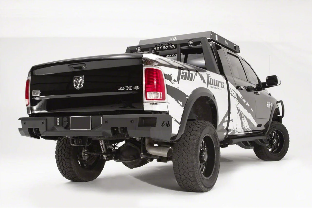 Fab Fours Premium Rear Bumper; Pre-Drilled for Backup Sensors; Matte Black (10-18 RAM 2500)