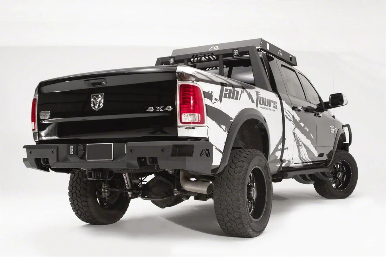 Fab Fours Premium Rear Bumper; Pre-Drilled for Backup Sensors; Matte Black (10-18 RAM 3500)