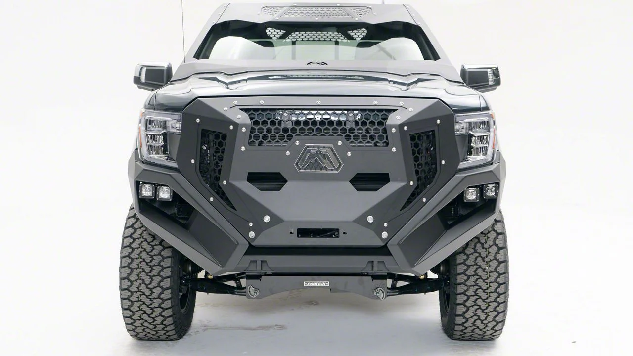 Fab Fours Front Full Width Grumper; Matte Black (19-21 Sierra 1500, Excluding Diesel; 2022 Sierra 1500 Limited, Excluding Diesel)