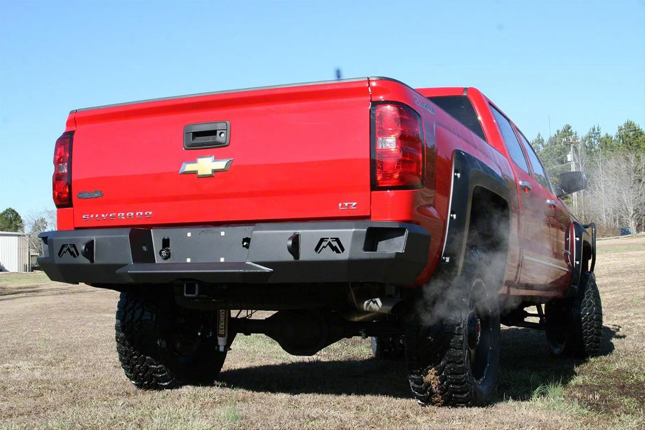 Fab Fours Premium Rear Bumper; Bare Steel (14-18 Sierra 1500)