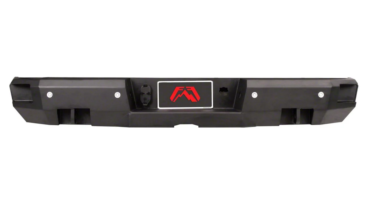 Fab Fours Premium Rear Bumper; Pre-Drilled for Blind Spot Monitor; Bare Steel (19-26 Sierra 1500)