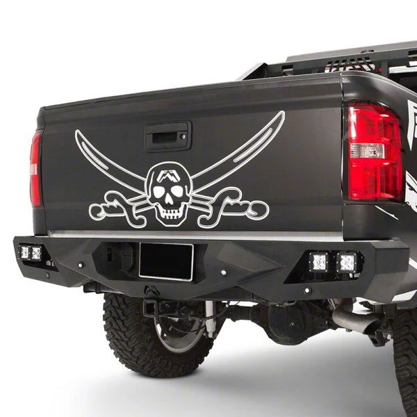 Fab Fours Vengeance Rear Bumper; Pre-Drilled for Blind Spot Monitor; Bare Steel (19-26 Sierra 1500)