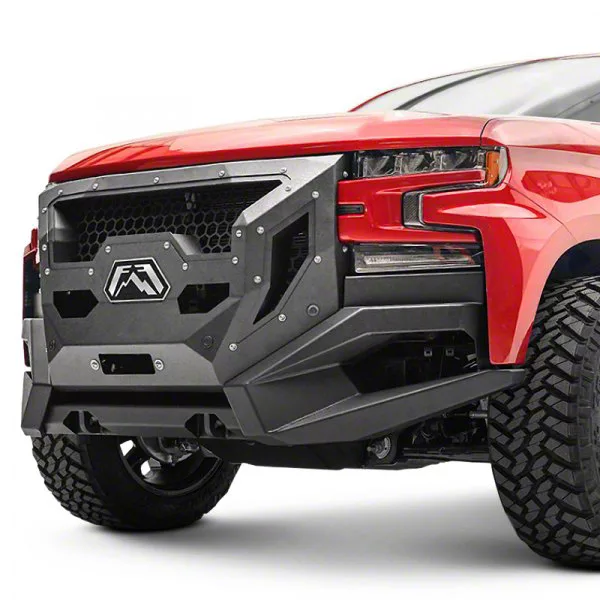 Fab Fours Front Full Width Grumper; Matte Black (19-21 Silverado 1500, Excluding Diesel; 2022 Silverado 1500 LTD, Excluding Diesel)