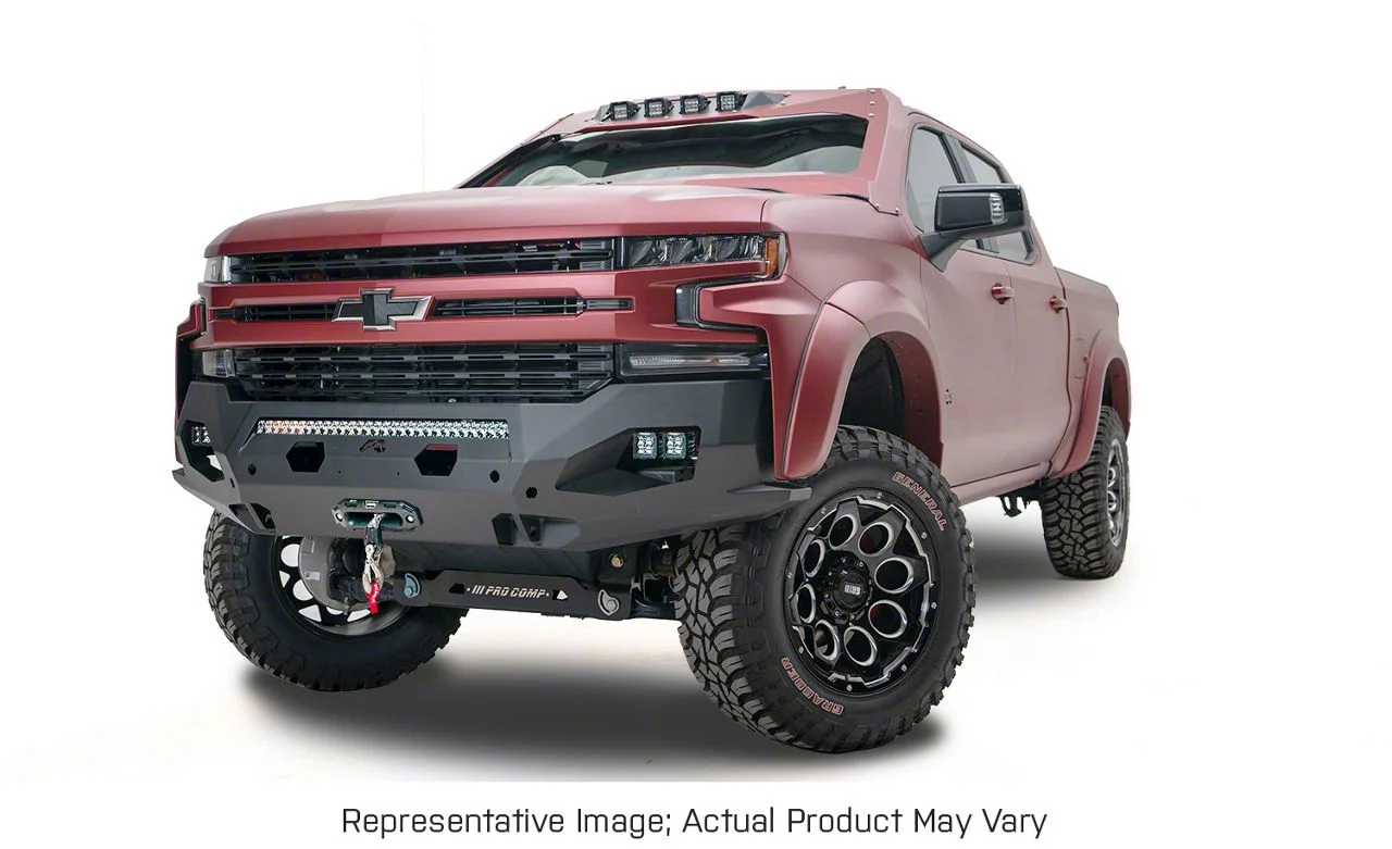 Fab Fours Matrix Winch Front Bumper with No Guard; Bare Steel (19-21 Silverado 1500, Excluding Diesel)