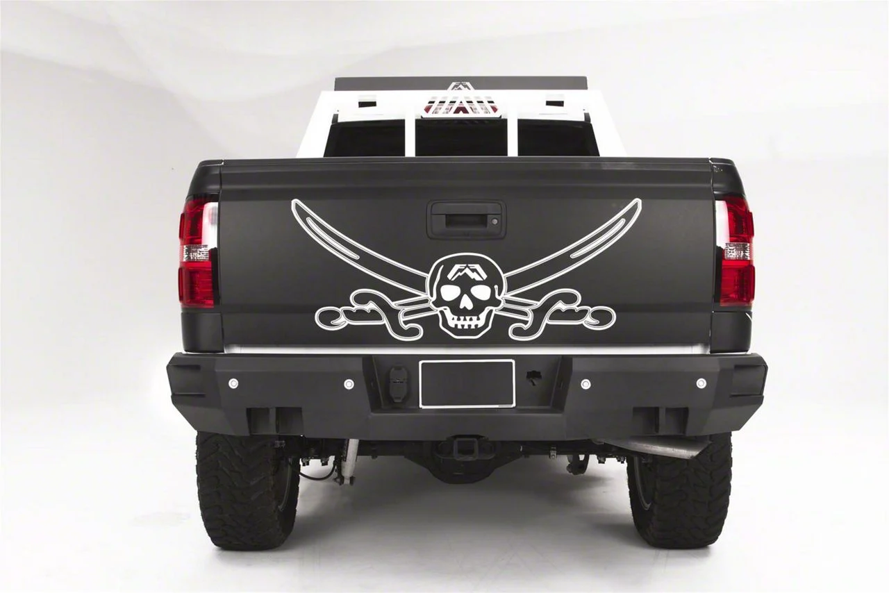Fab Fours Premium Rear Bumper; Pre-Drilled for Backup Sensors; Bare Steel (14-18 Silverado 1500)