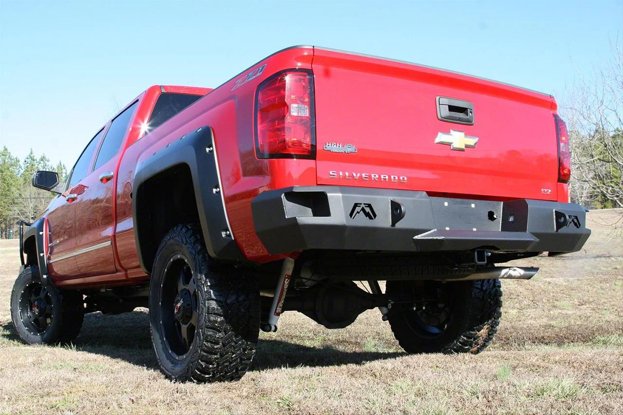 Fab Fours Premium Rear Bumper; Matte Black (14-18 Silverado 1500)