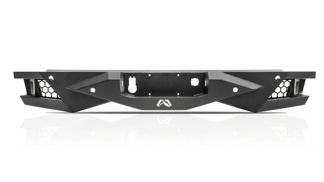 Fab Fours Vengeance Rear Bumper; Pre-Drilled for Blind Spot Monitor; Matte Black (19-26 Silverado 1500)