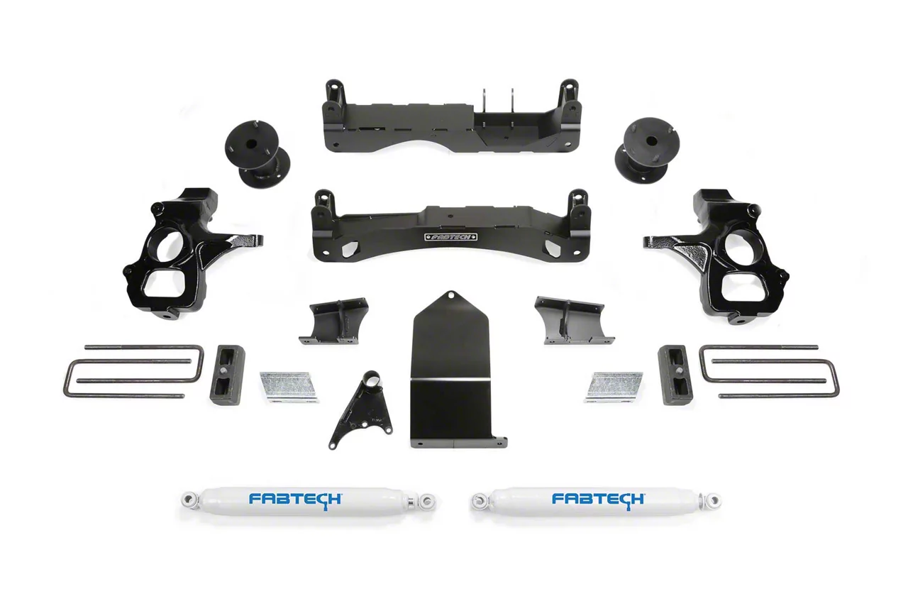 Fabtech 4-Inch Basic Lift Kit with Rear Shocks (14-18 Silverado 1500 Double Cab, Crew Cab)