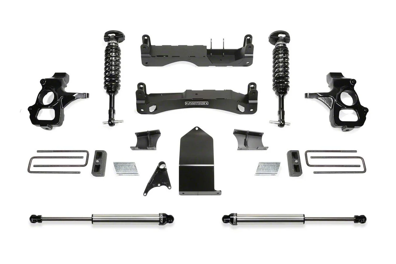Fabtech 4-Inch Performance Lift Kit with Dirt Logic 2.5 Coil-Overs and Dirt Logic Shocks (14-18 Sierra 1500 Double Cab, Crew Cab, Excluding Denali)
