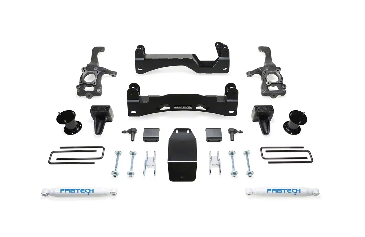 Fabtech 6-Inch Basic Suspension Lift Kit with Stealth Shocks (15-20 4WD F-150 SuperCab, SuperCrew, Excluding Raptor)