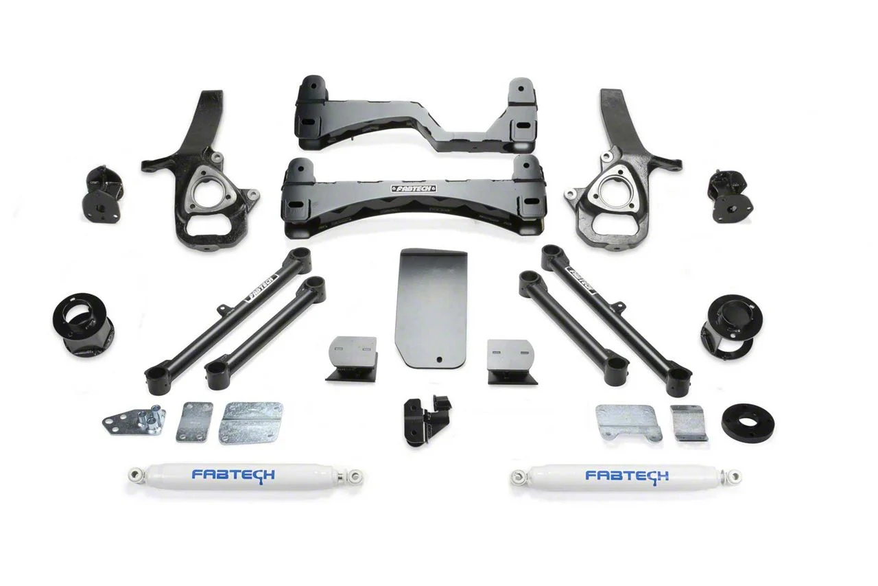 Fabtech 6-Inch Basic Suspension Lift Kit with Performance Shocks (19-24 4WD RAM 1500 w/o Air Ride, Excluding Rebel, RHO & TRX)