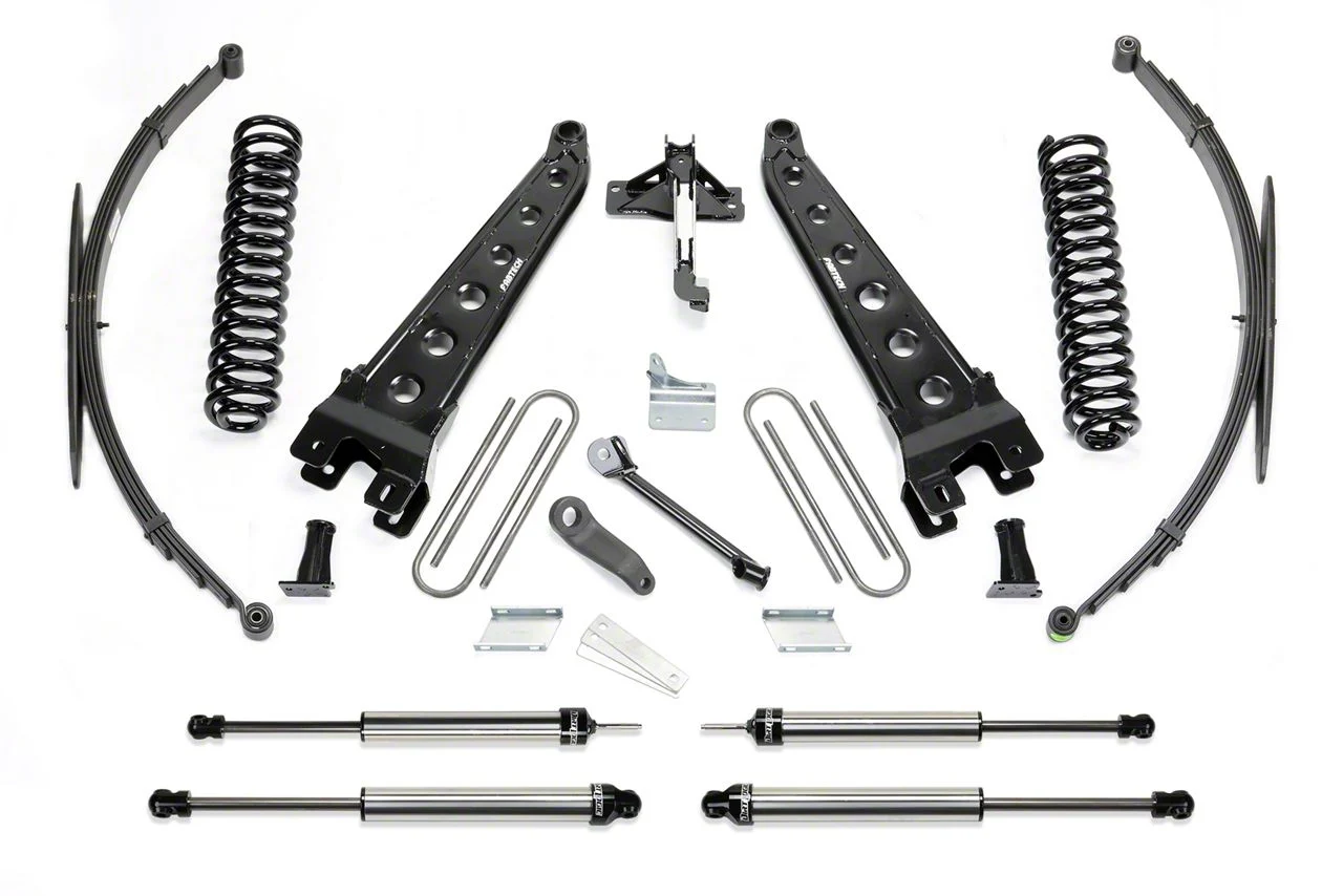 Fabtech 8-Inch Radius Arm Suspension Lift Kit with Dirt Logic Shocks and Rear Leaf Springs (11-16 4WD F-350 Super Duty)