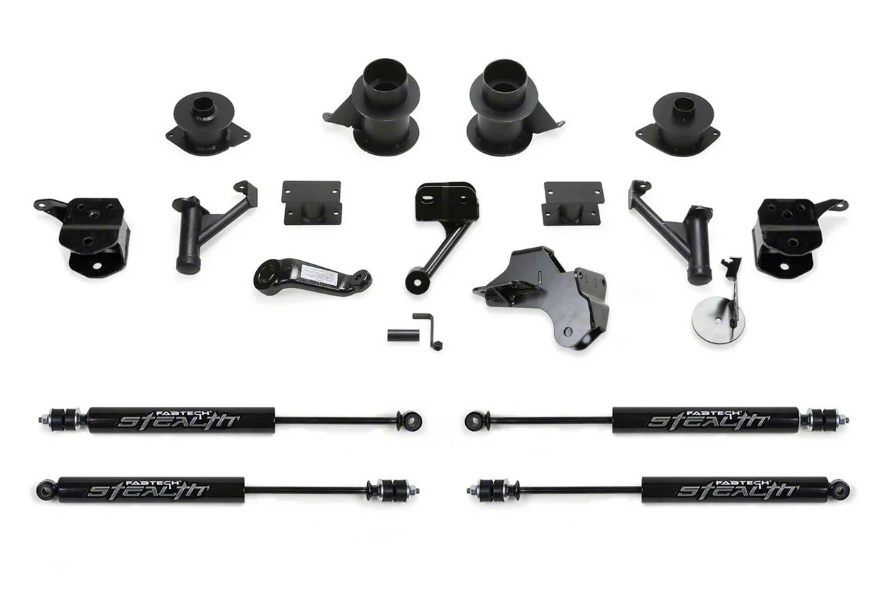 Fabtech 5-Inch Basic Suspension Lift Kit with Coil Spacers and Stealth Shocks (19-26 4WD 6.7L RAM 2500 Crew Cab, Mega Cab, Excluding Power Wagon)