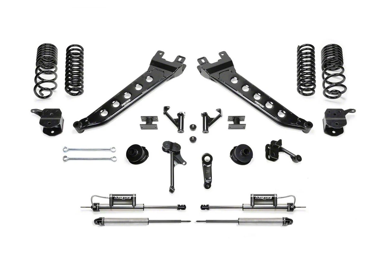 Fabtech 7-Inch Radius Arm Suspension Lift Kit with Coil Springs and Dirt Logic Shocks (14-18 4WD 6.7L RAM 2500, Excluding Power Wagon)