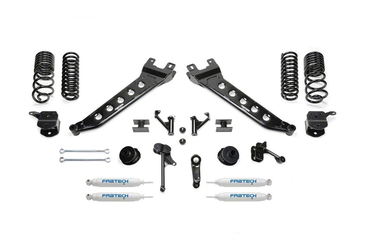 Fabtech 7-Inch Radius Arm Suspension Lift Kit with Coil Springs and Performance Shocks (14-18 4WD 6.7L RAM 2500, Excluding Power Wagon)
