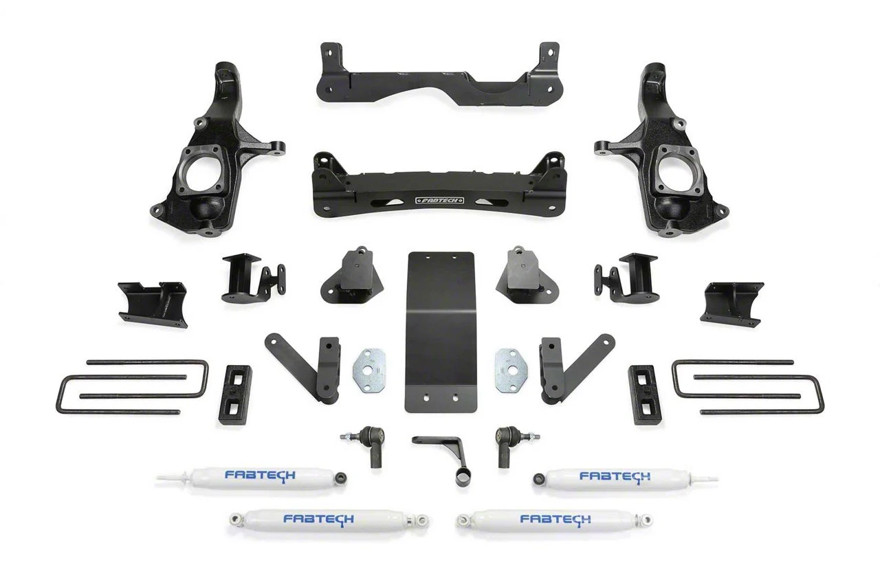 Fabtech 4-Inch Performance Suspension Lift Kit with Performance Shocks (11-19 Sierra 2500 HD Extended/Double Cab, Crew Cab)