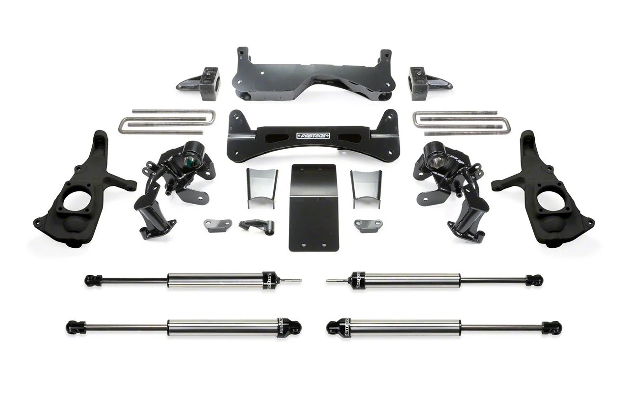 Fabtech 6-Inch Raised Torsion Suspension Lift Kit with Dirt Logic Shocks (11-19 Sierra 2500 HD Extended/Double Cab, Crew Cab)