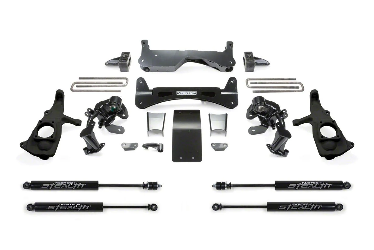 Fabtech 6-Inch Raised Torsion Suspension Lift Kit with Stealth Shocks (11-19 Sierra 2500 HD Extended/Double Cab, Crew Cab)