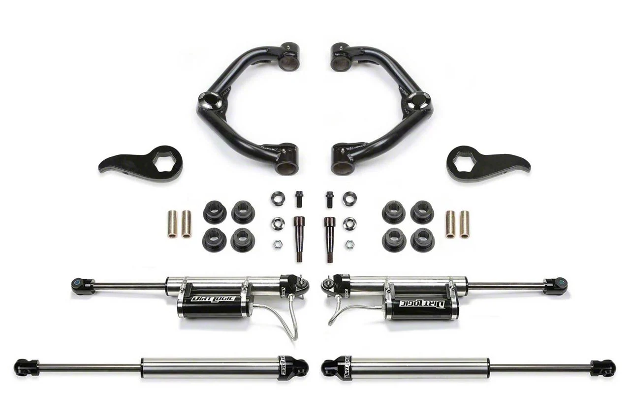 Fabtech 3.50-Inch Uniball Upper Control Arm Suspension Lift Kit with Dirt Logic Reservoir Shocks (20-26 4WD Silverado 2500 HD Double Cab, Crew Cab)
