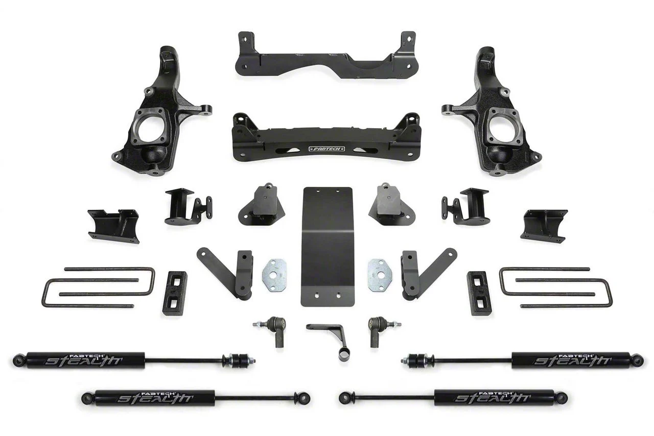Fabtech 4-Inch Performance Suspension Lift Kit with Stealth Shocks (11-19 Silverado 3500 HD Extended/Double Cab, Crew Cab)
