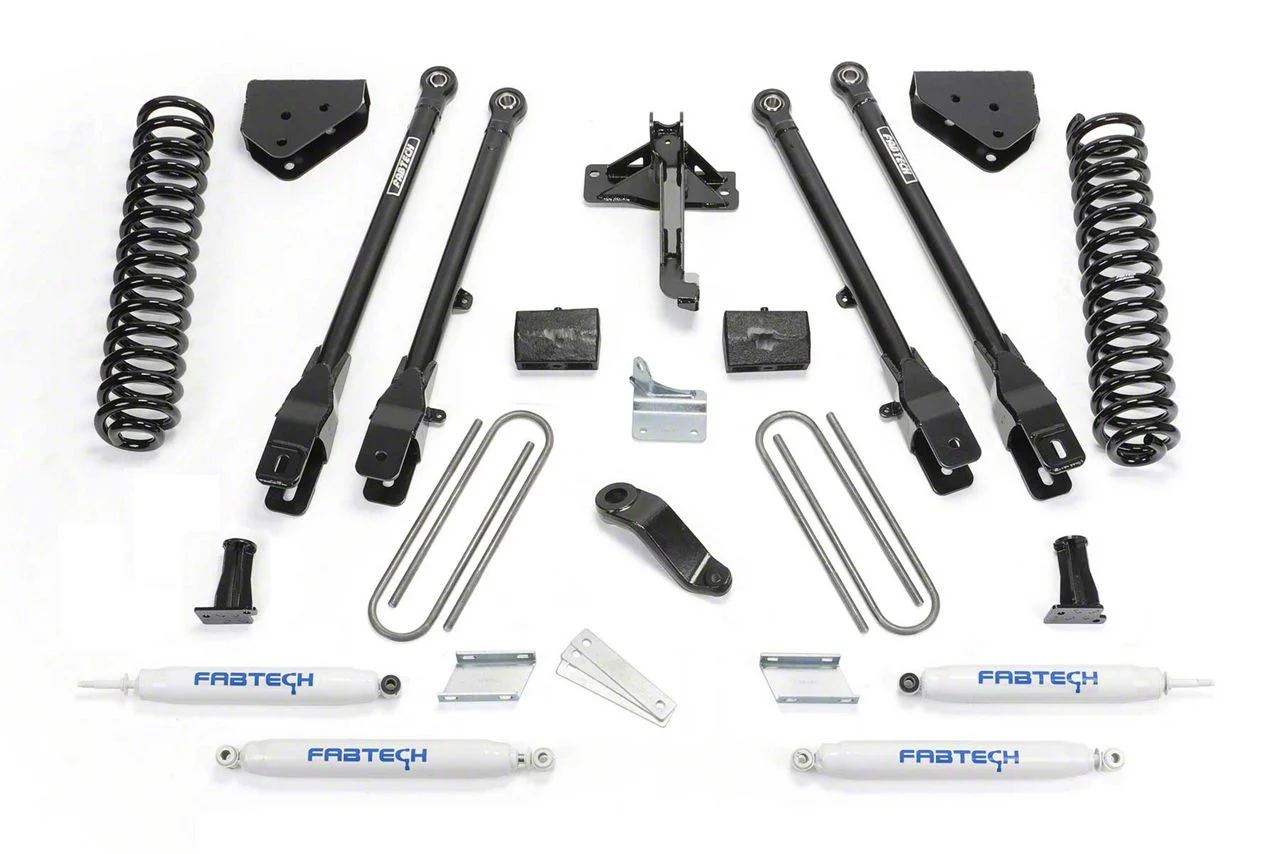 Fabtech 4-Inch 4-Link Lift Kit with Performance Shocks (11-16 4WD F-250 Super Duty)