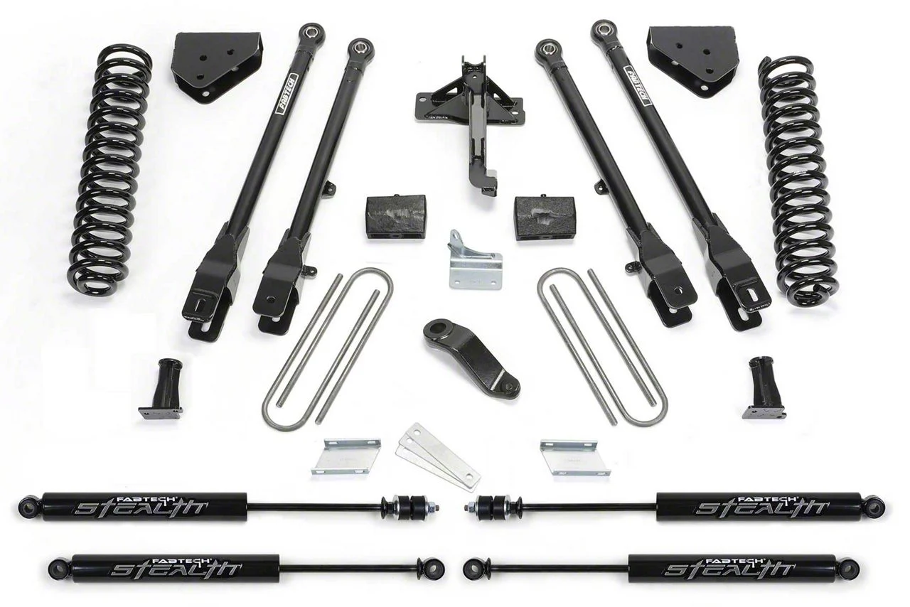 Fabtech 4-Inch 4-Link Lift Kit with Stealth Shocks (11-16 4WD F-250 Super Duty)