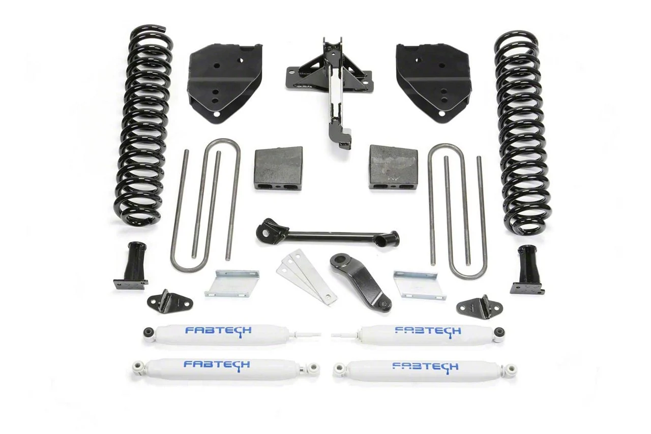 Fabtech 4-Inch Basic Lift Kit with Performance Shocks (17-22 4WD 6.2L F-250 Super Duty)