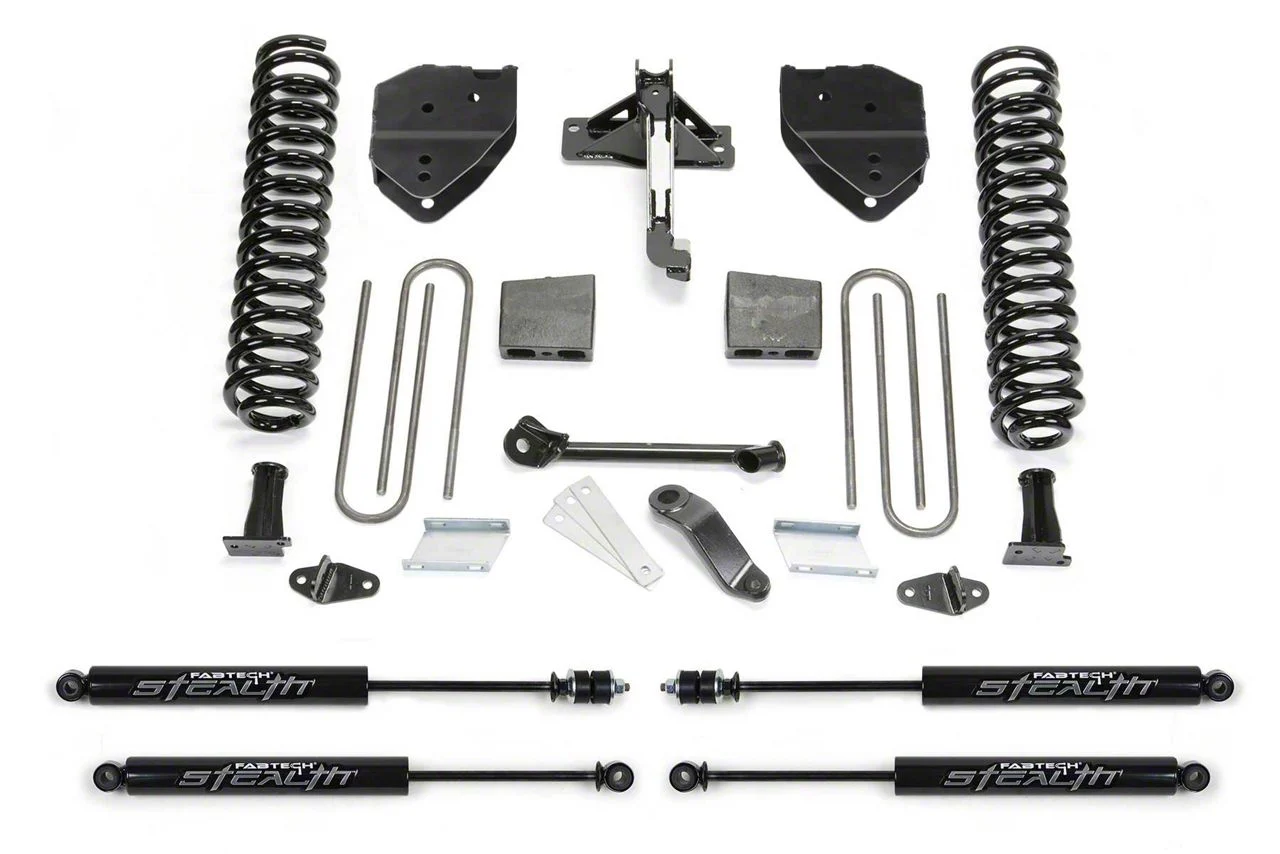 Fabtech 4-Inch Basic Lift Kit with Stealth Shocks (17-22 4WD 6.2L F-250 Super Duty)