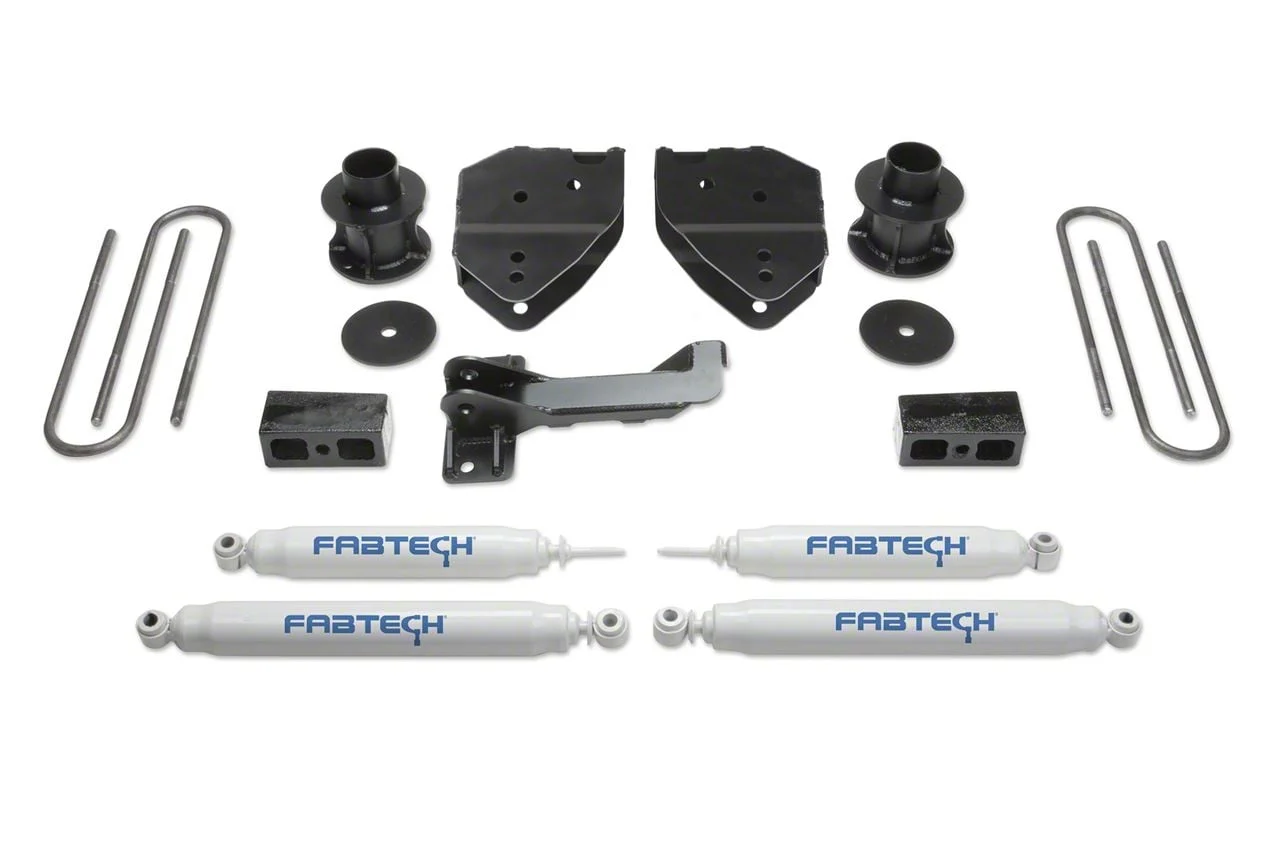 Fabtech 4-Inch Budget Lift Kit with Performance Shocks (17-22 4WD F-250 Super Duty)
