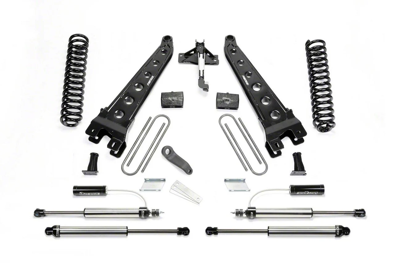 Fabtech 6-Inch Radius Arm Suspension Lift Kit with Front Dirt Logic 2.25 Reservoir Shocks and Rear Dirt Logic Shocks (17-22 4WD 6.7L Powerstroke F-250 Super Duty)