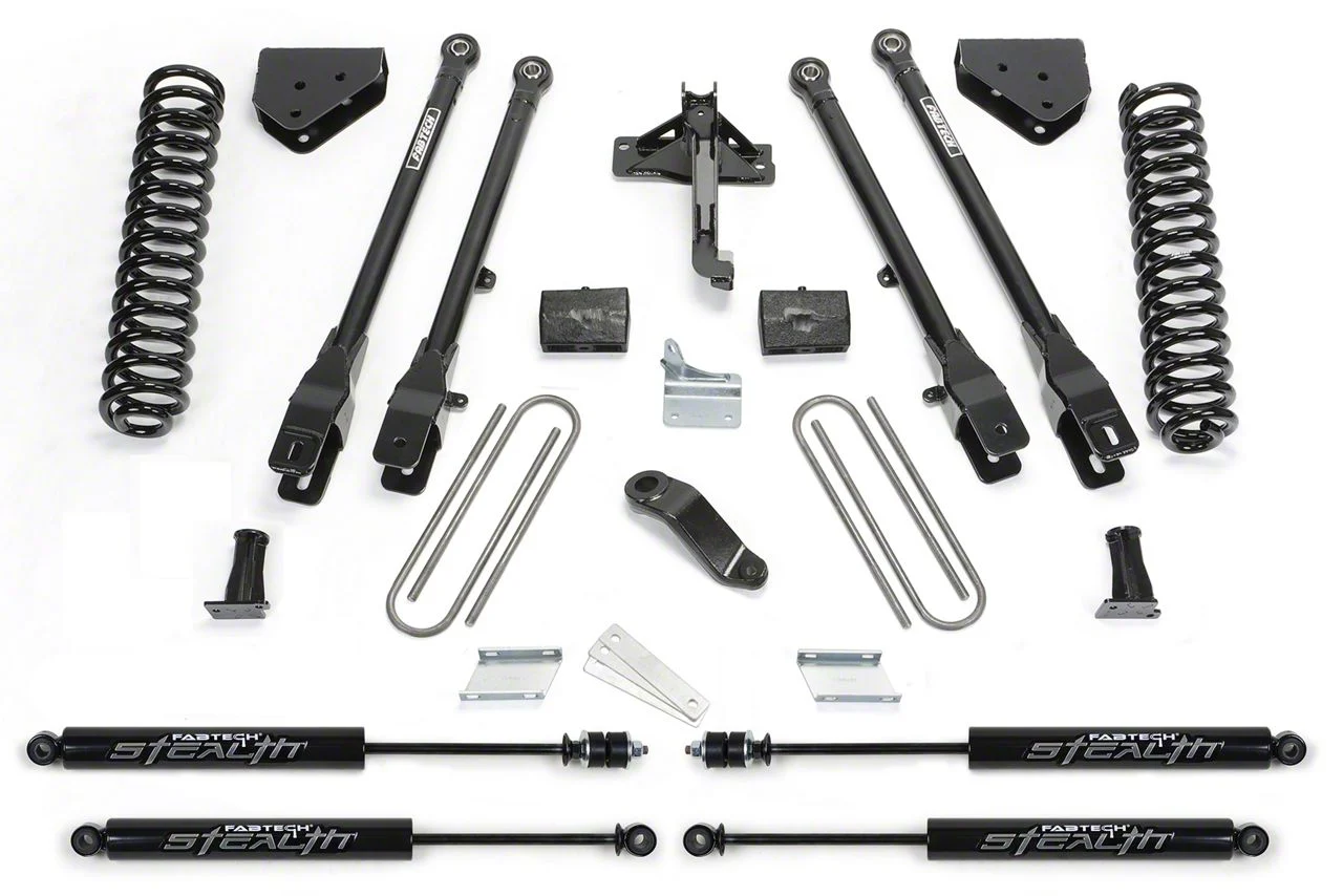 Fabtech 6-Inch 4-Link Suspension Lift Kit with Stealth Shocks (11-16 4WD F-250 Super Duty)