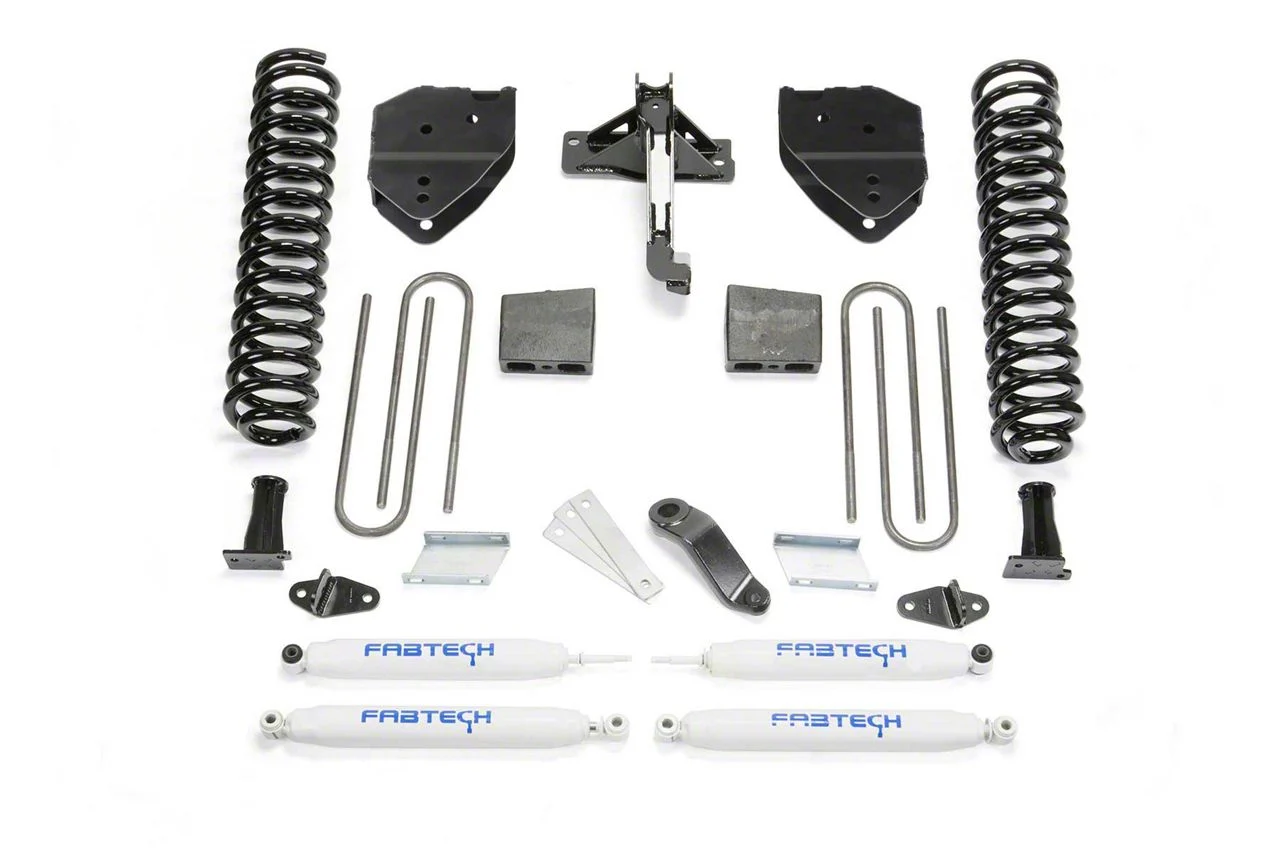 Fabtech 6-Inch Basic Suspension Lift Kit with Performance Shocks (17-22 4WD 6.2L F-250 Super Duty)