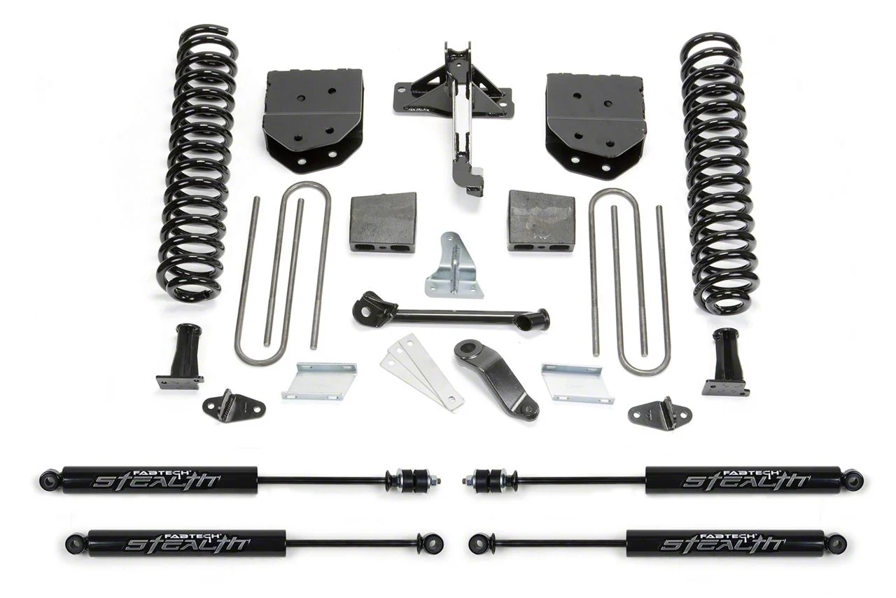 Fabtech 6-Inch Basic Suspension Lift Kit with Stealth Shocks (11-16 4WD F-250 Super Duty)