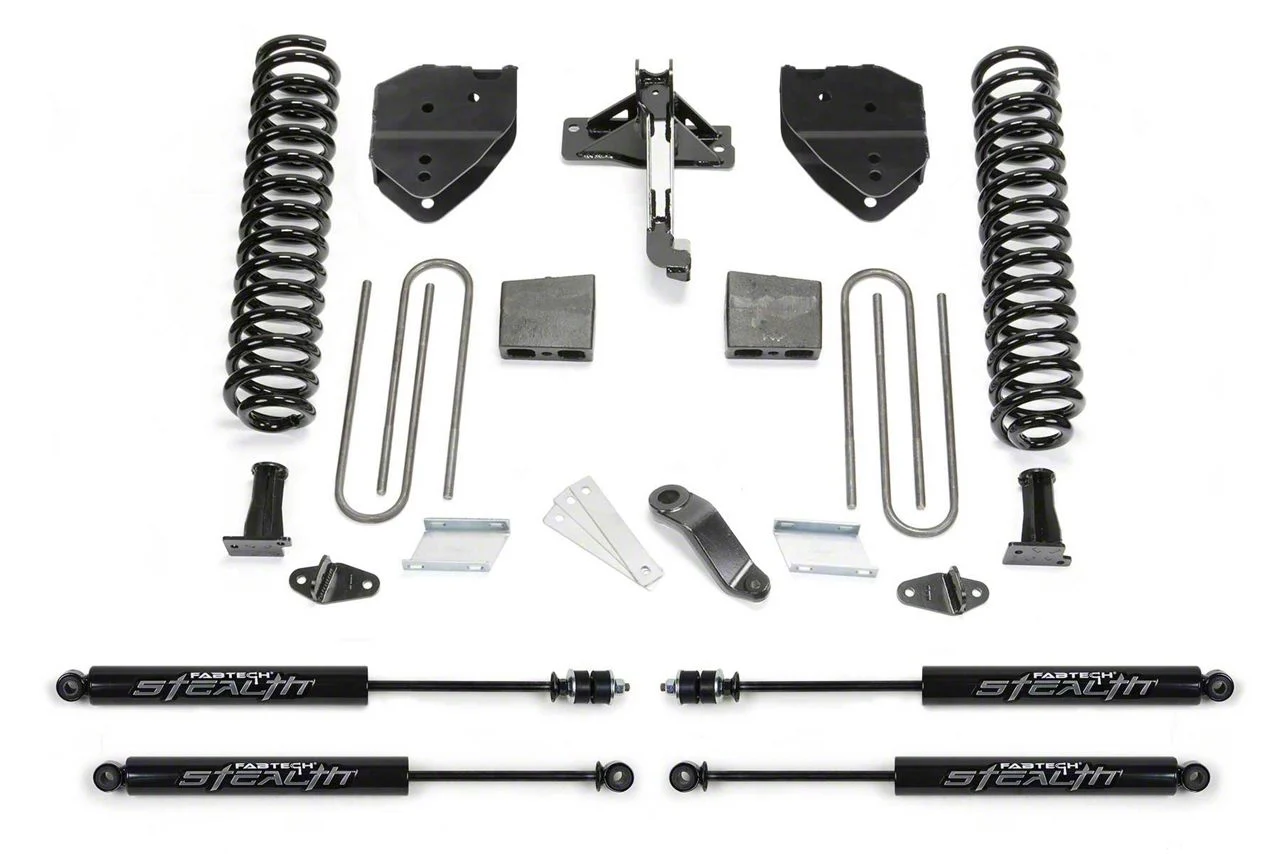 Fabtech 6-Inch Basic Suspension Lift Kit with Stealth Shocks (17-22 4WD 6.2L F-250 Super Duty)
