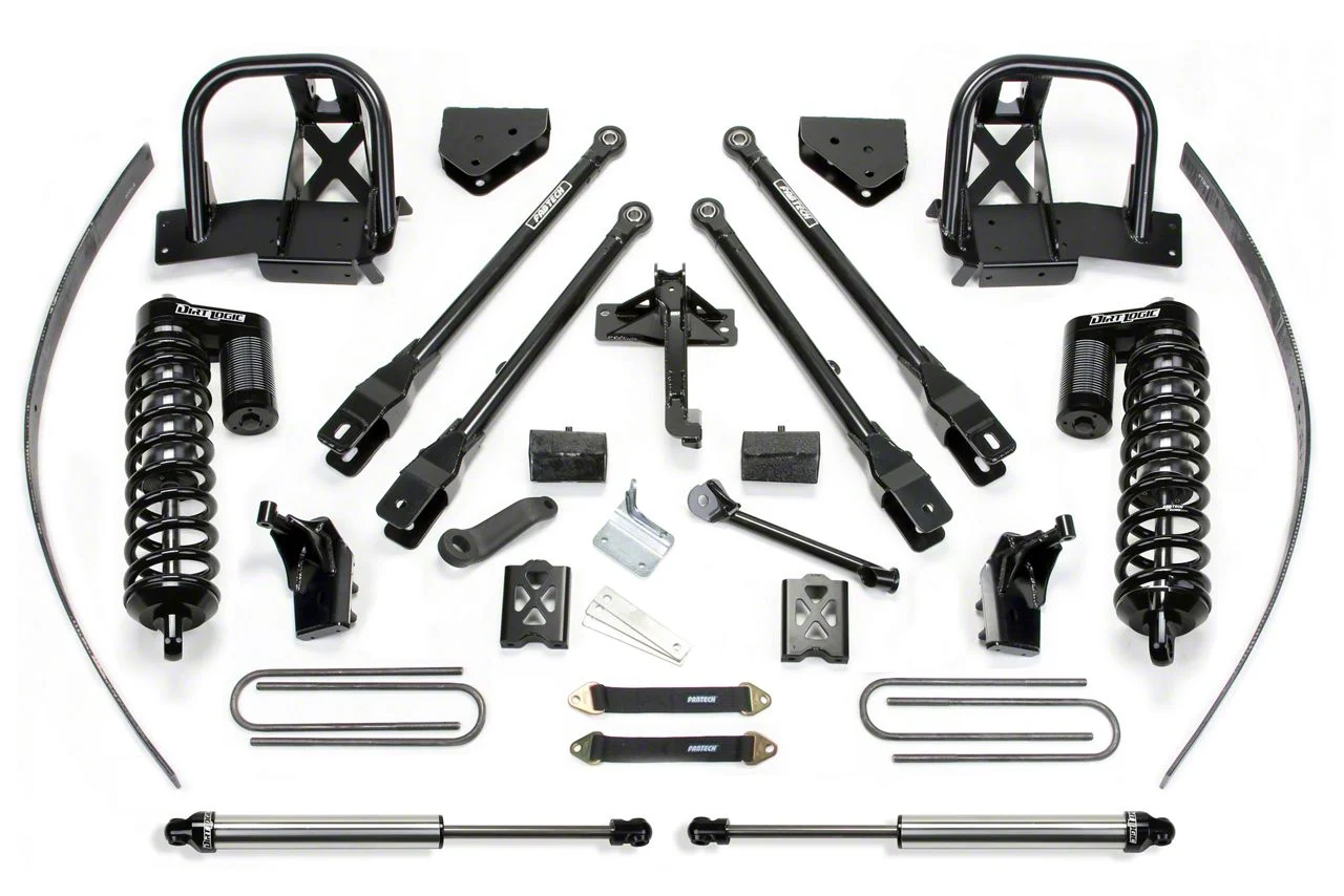 Fabtech 8-Inch 4-Link Suspension Lift Kit with Dirt Logic 4.0 Coil-Overs and Dirt Logic Shocks (11-16 4WD F-250 Super Duty w/o Factory Overland Springs)