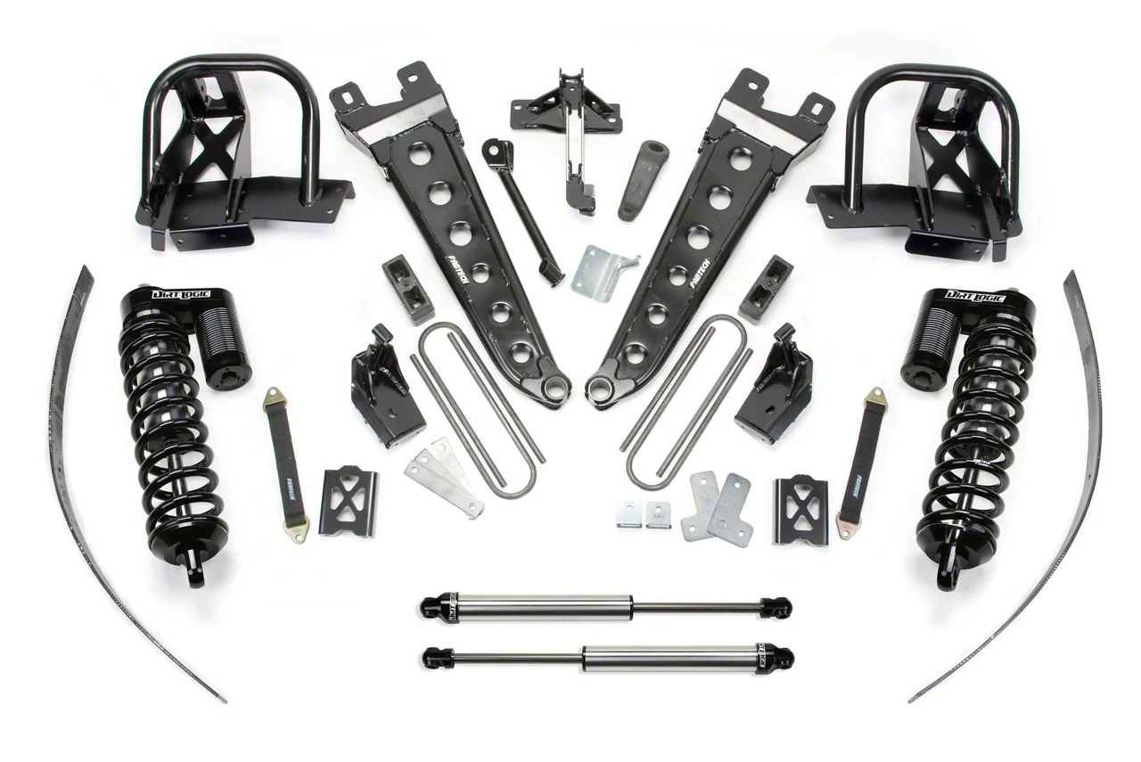 Fabtech 8-Inch Radius Arm Suspension Lift Kit with Dirt Logic 4.0 Coil-Overs and Dirt Logic Shocks (11-16 4WD F-250 Super Duty w/ Factory Overland Springs)