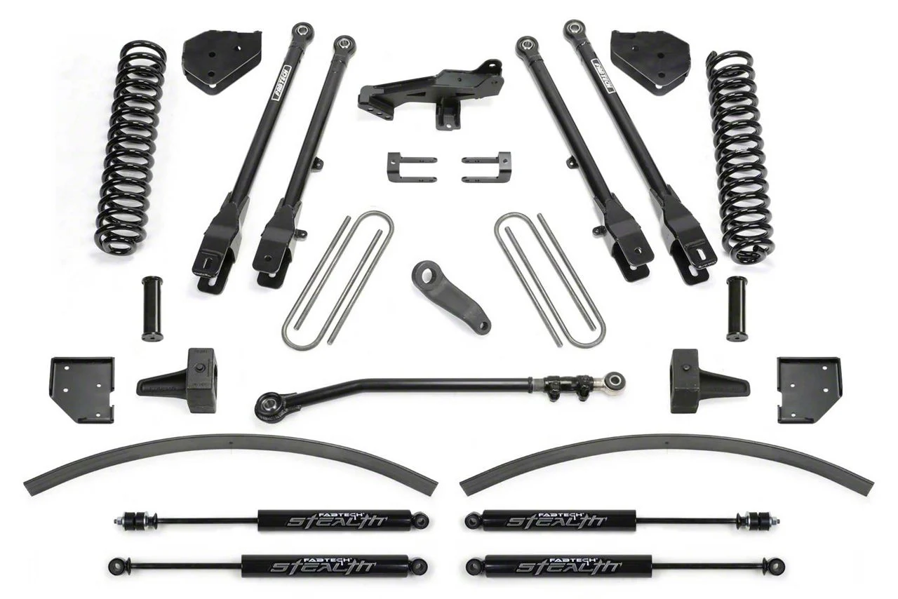 Fabtech 8-Inch 4-Link Suspension Lift Kit with Stealth Shocks (17-22 6.7L Powerstroke F-250 Super Duty)