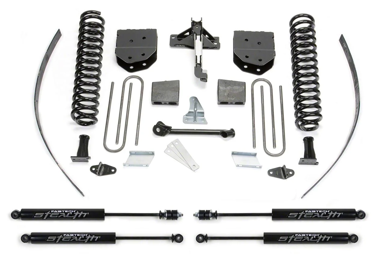Fabtech 8-Inch Basic Suspension Lift Kit with Stealth Shocks (11-16 4WD F-250 Super Duty w/ Factory Overland Springs)